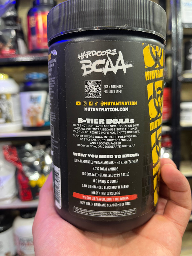 بی سی ای موتانت هاردکور BCAA طرح جدید طعم دار ۳۹۰ گرم اورجینال ضمانت اصالت محصول.