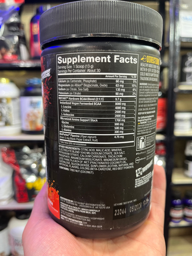 بی سی ای موتانت هاردکور BCAA طرح جدید طعم دار ۳۹۰ گرم اورجینال ضمانت اصالت محصول.